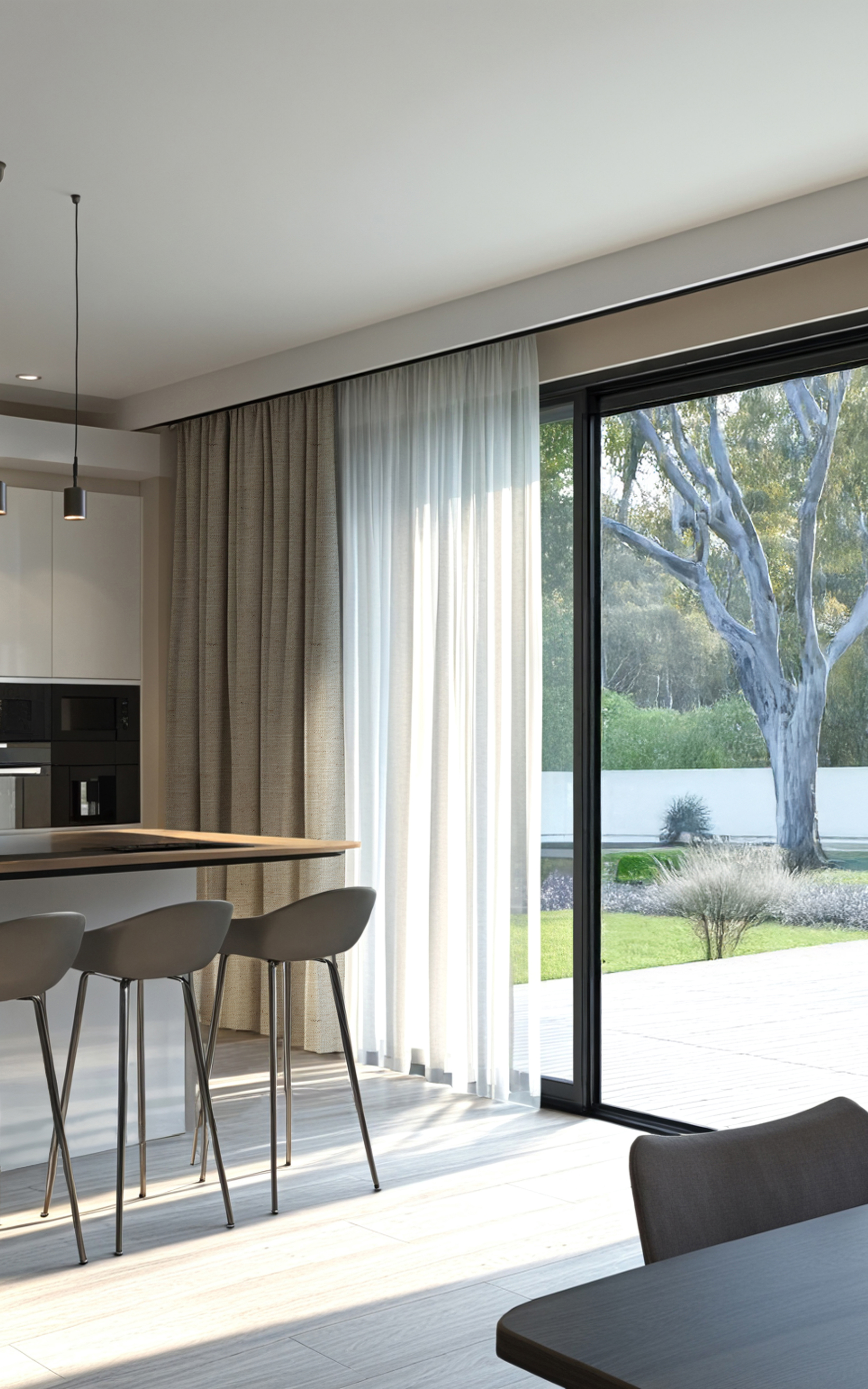 VICTORY 25 CURTAINS TREVI NOUGAT VOILES WHITE KITCHEN 01 1800X2880