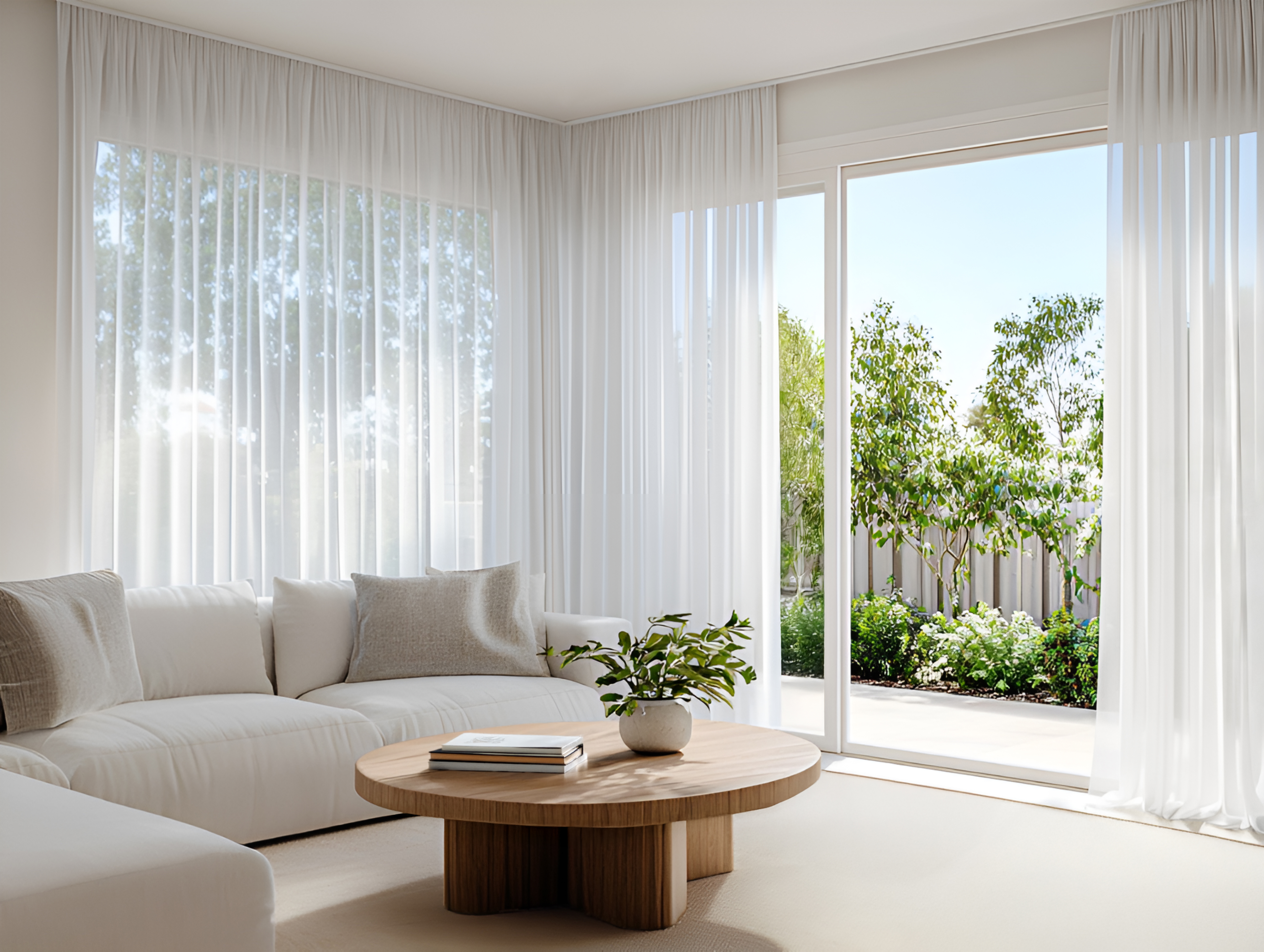 VICTORY 25 SHEER CURTAINS WHITE LIVING ROOM 01