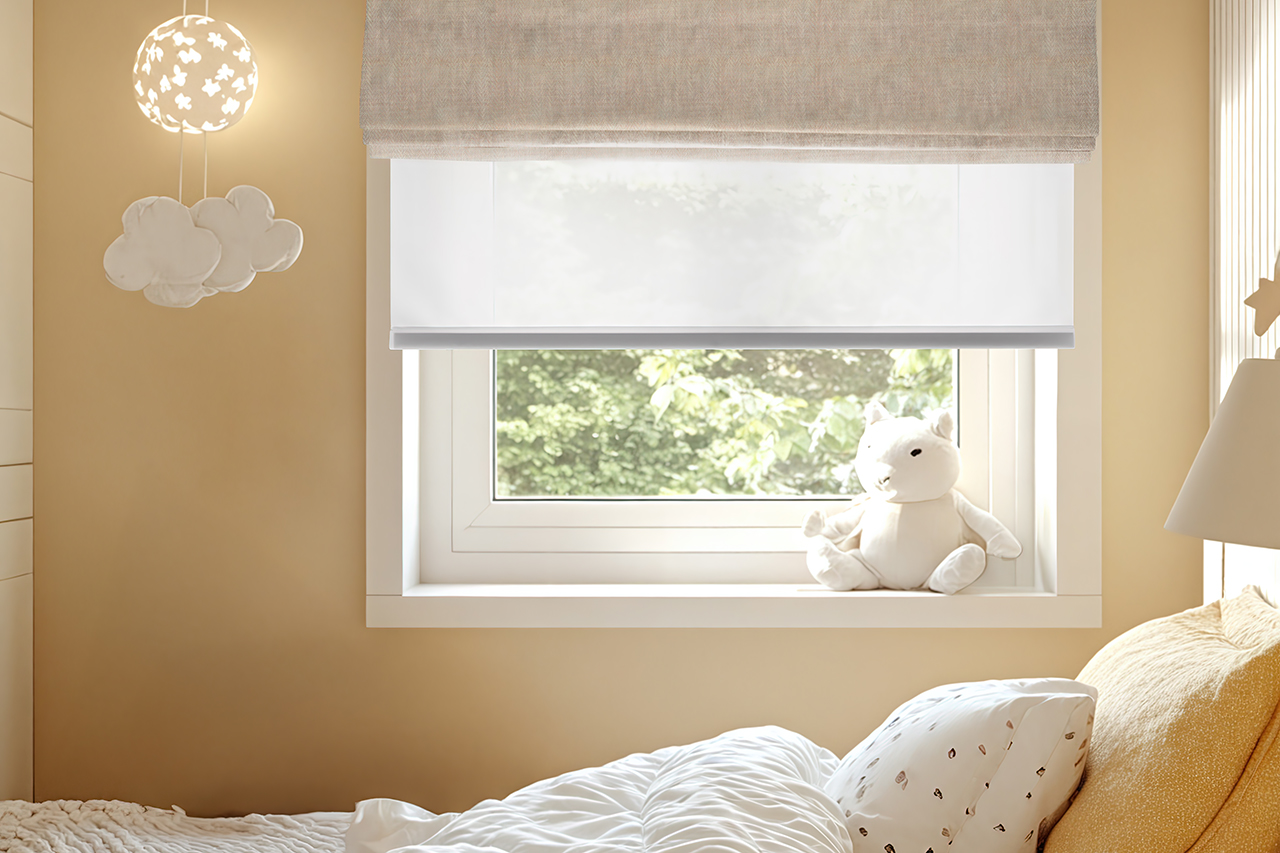 VICTORY 25 ISOLETTO HERRINGBONE ROMAN BLINDS KIDS ROOM