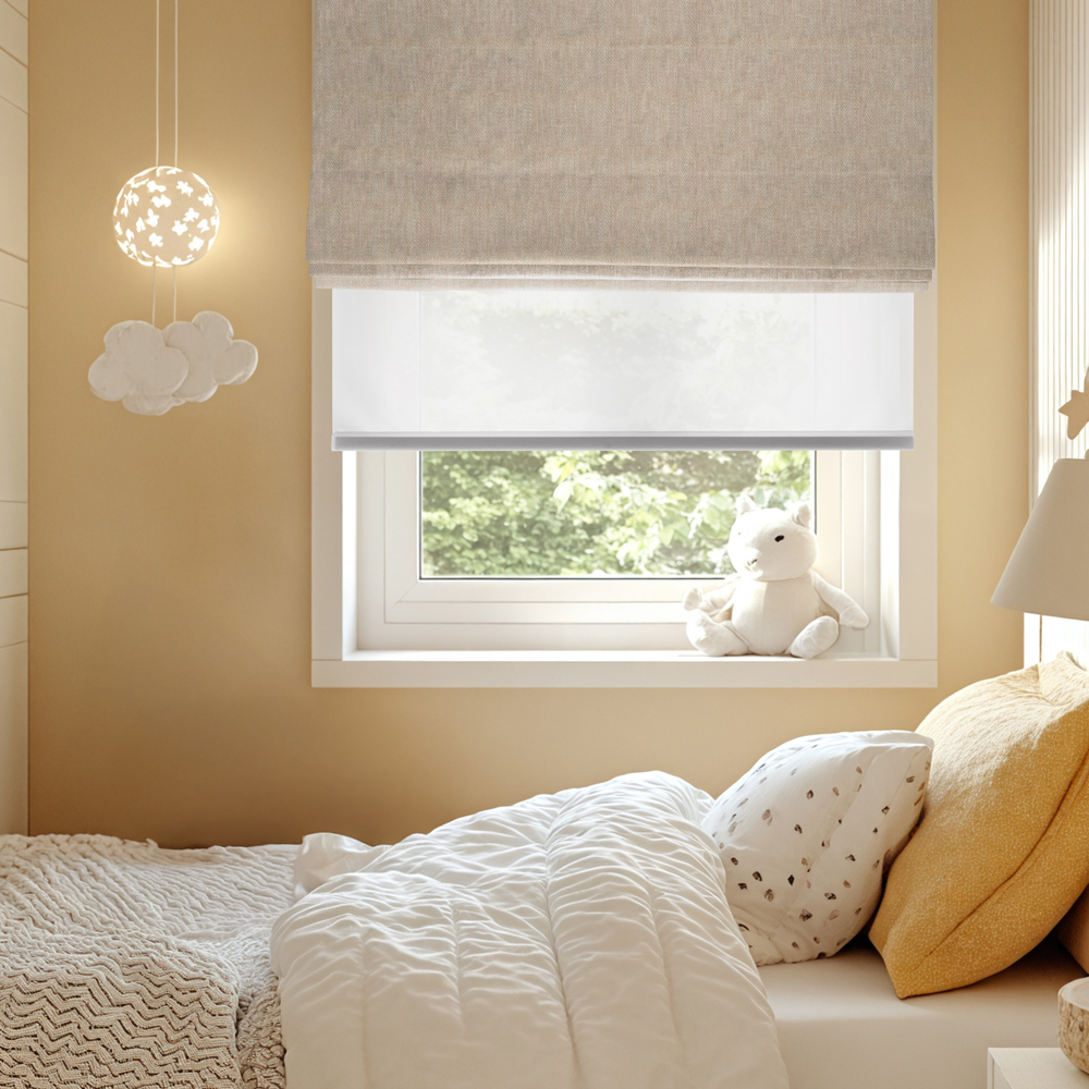 VICTORY 25 ISOLETTO HERRINGBONE ROMAN BLINDS KIDS ROOM