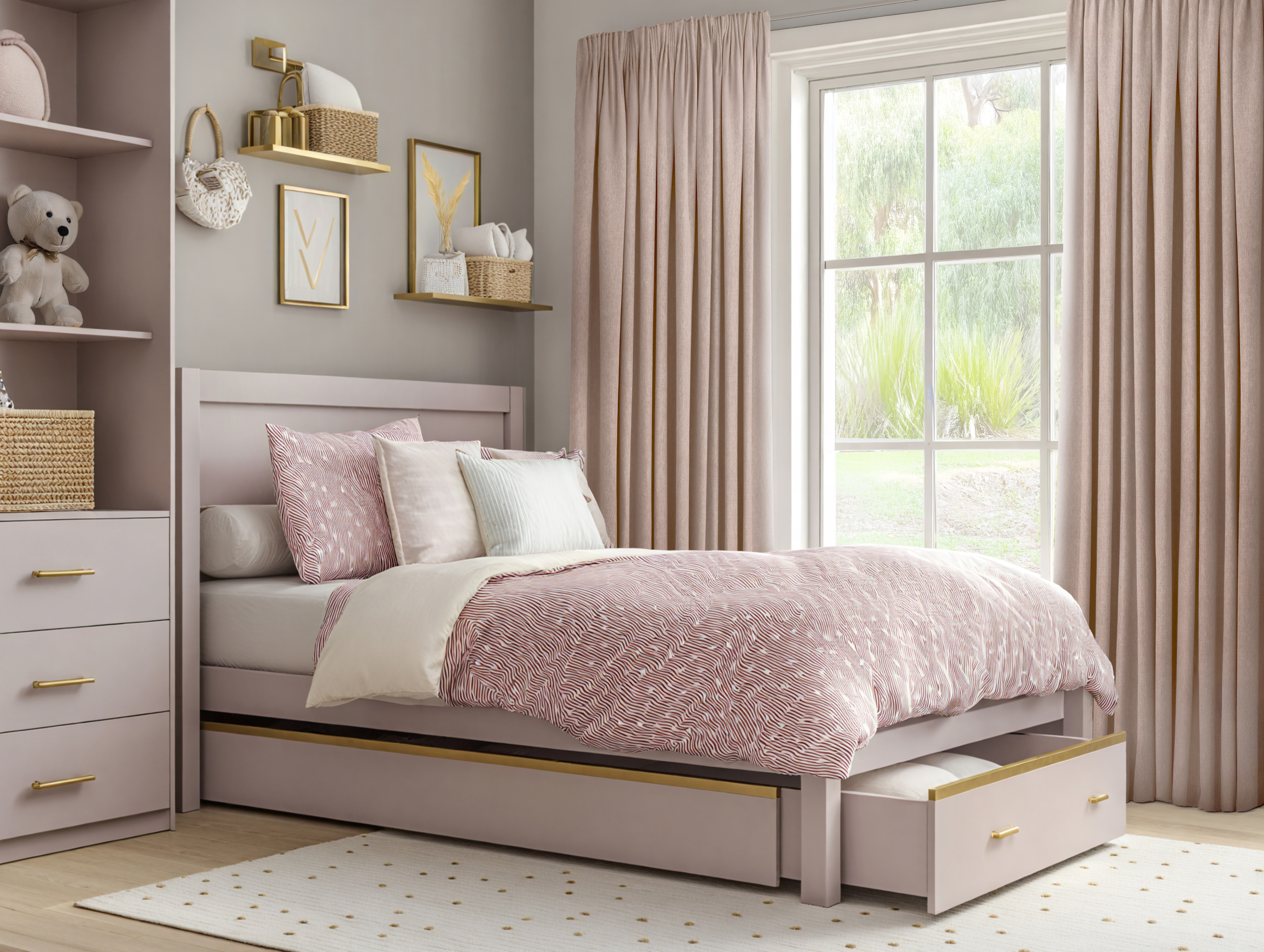 VICTORY 25 CURTAINS BORGO PINK BLUSH KIDS BEDROOM 01 (1)