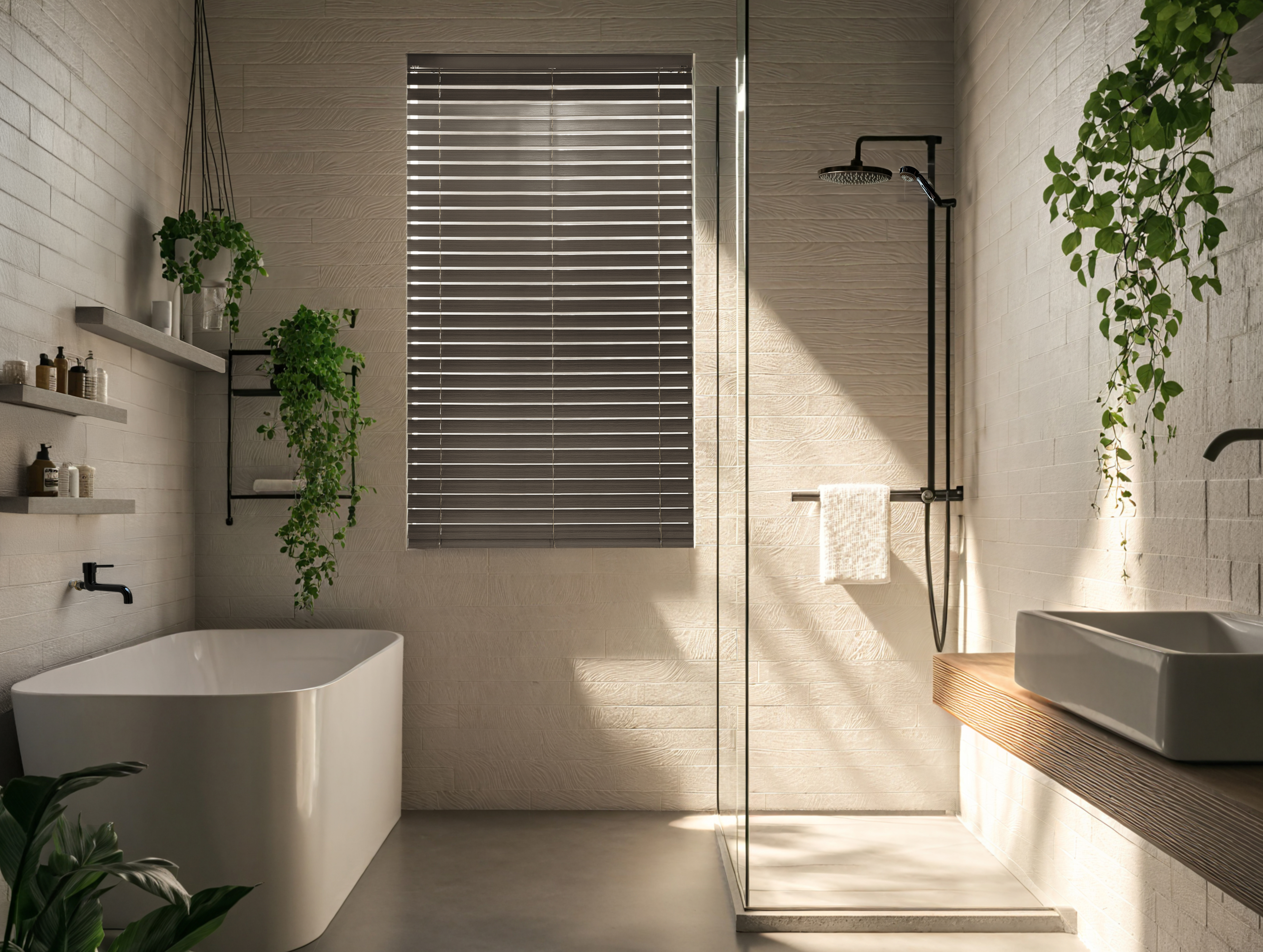 VICTORY 25 FAUX WOOD VENETIAN W19304 BATHROOM 01