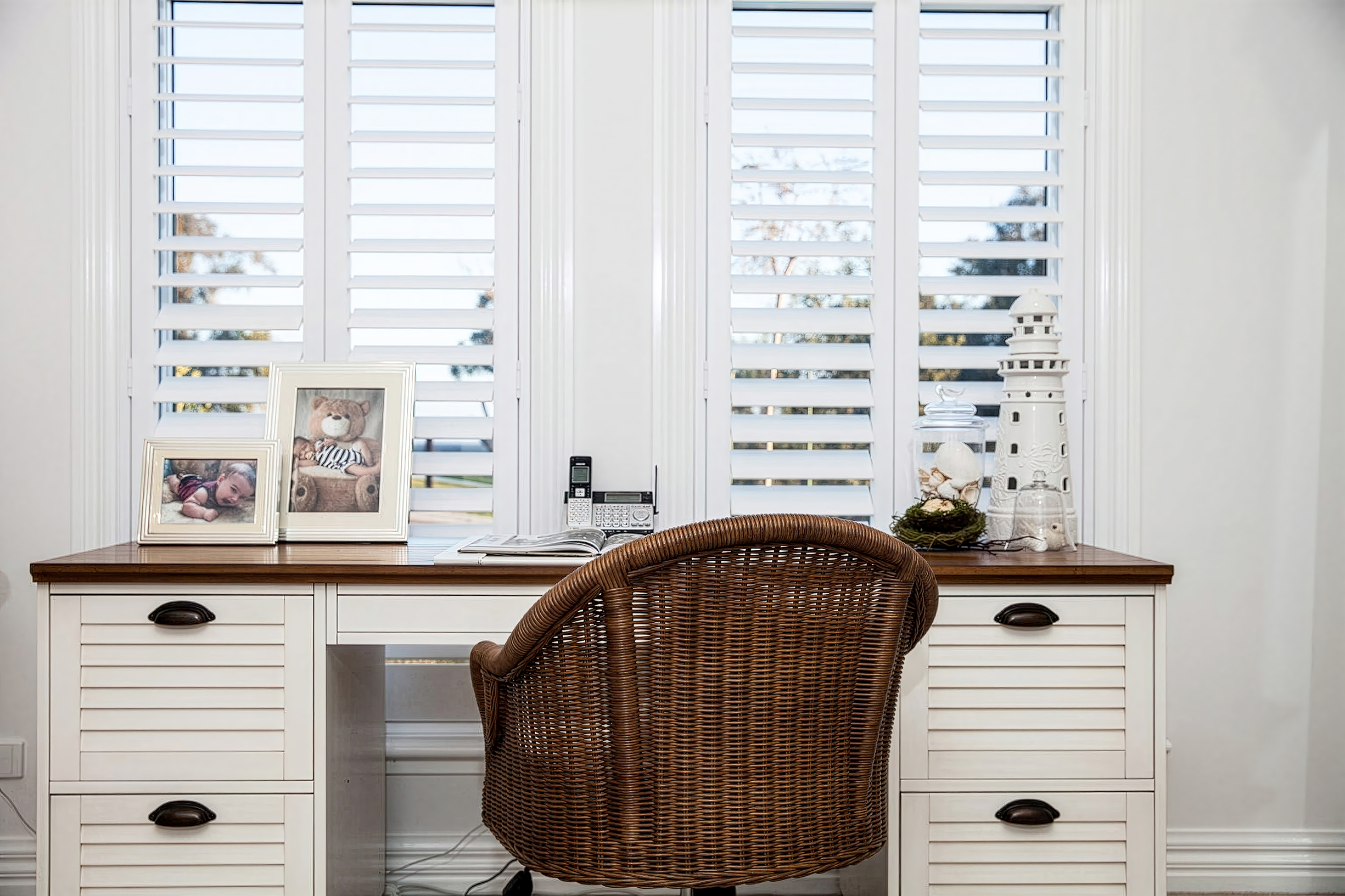 Plantation Shutters in Home Office