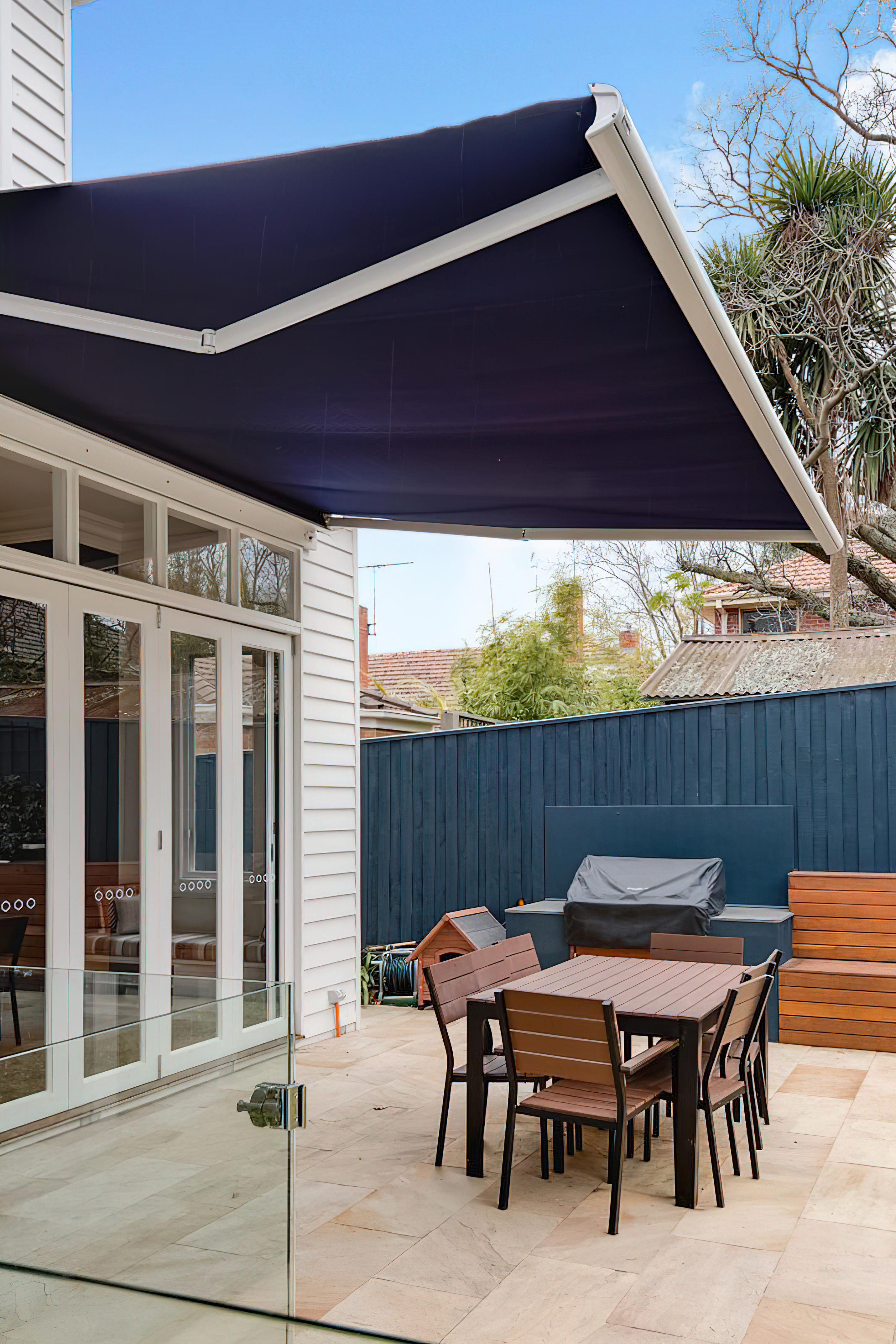Folding Arm Awning Covering Alfresco Space