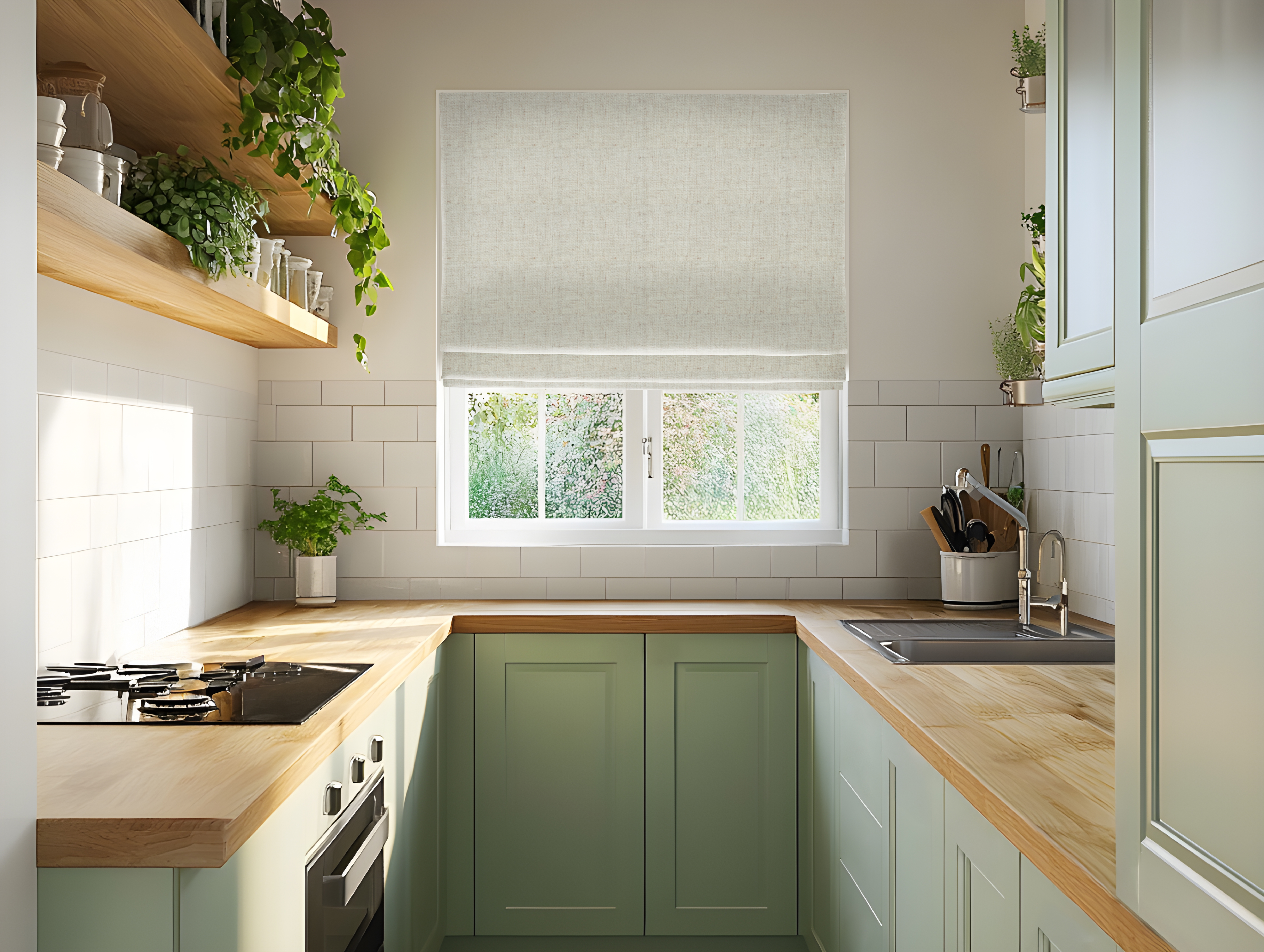 VICTORY 25 ROMAN BLIND AVEZZANO OATMEAL KITCHEN 01
