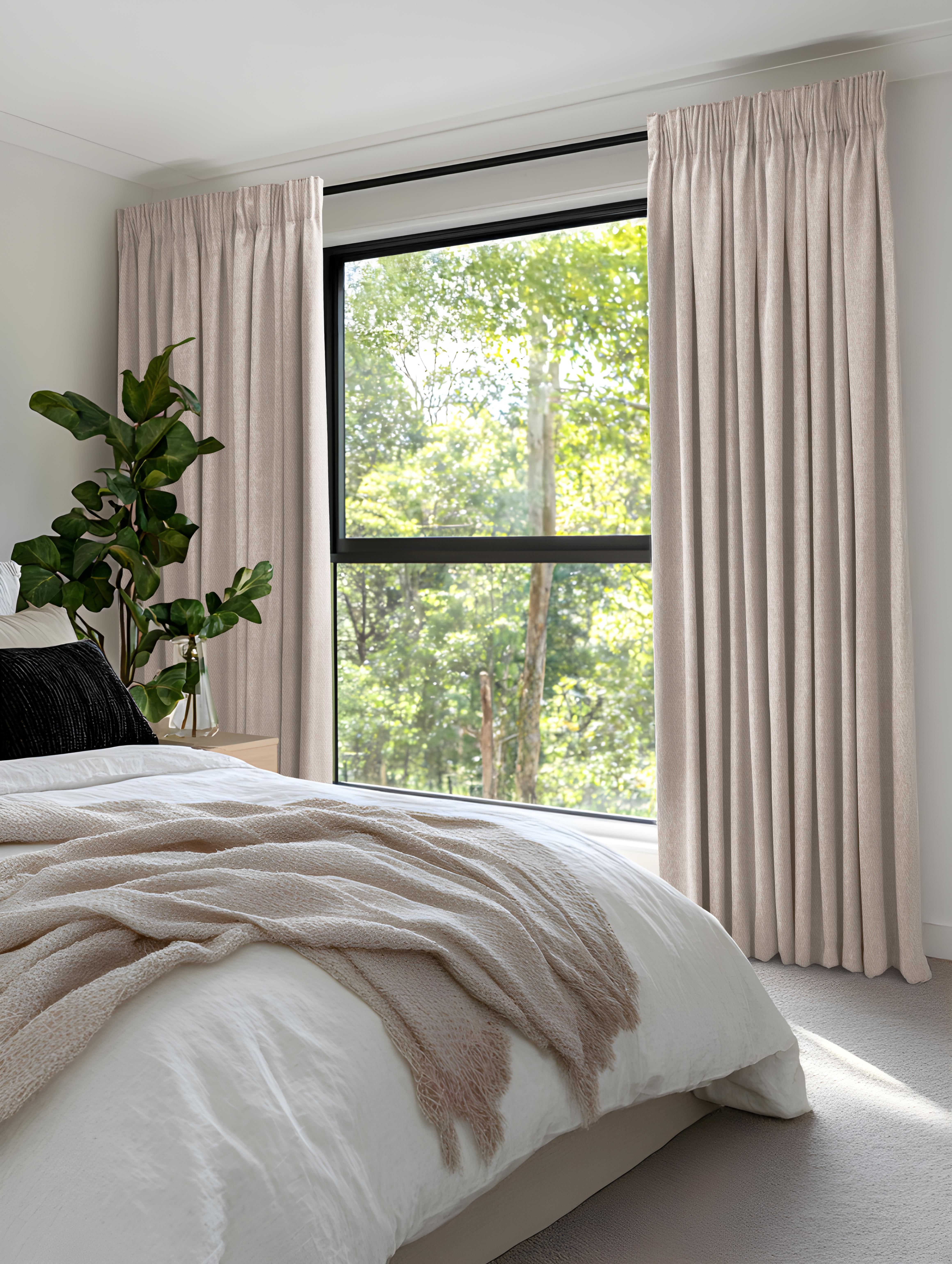 VICTORY 24 ISOLETTO HERRINGBONE PENCIL PLEAT CURTAIN BEDROOM 01 (2)