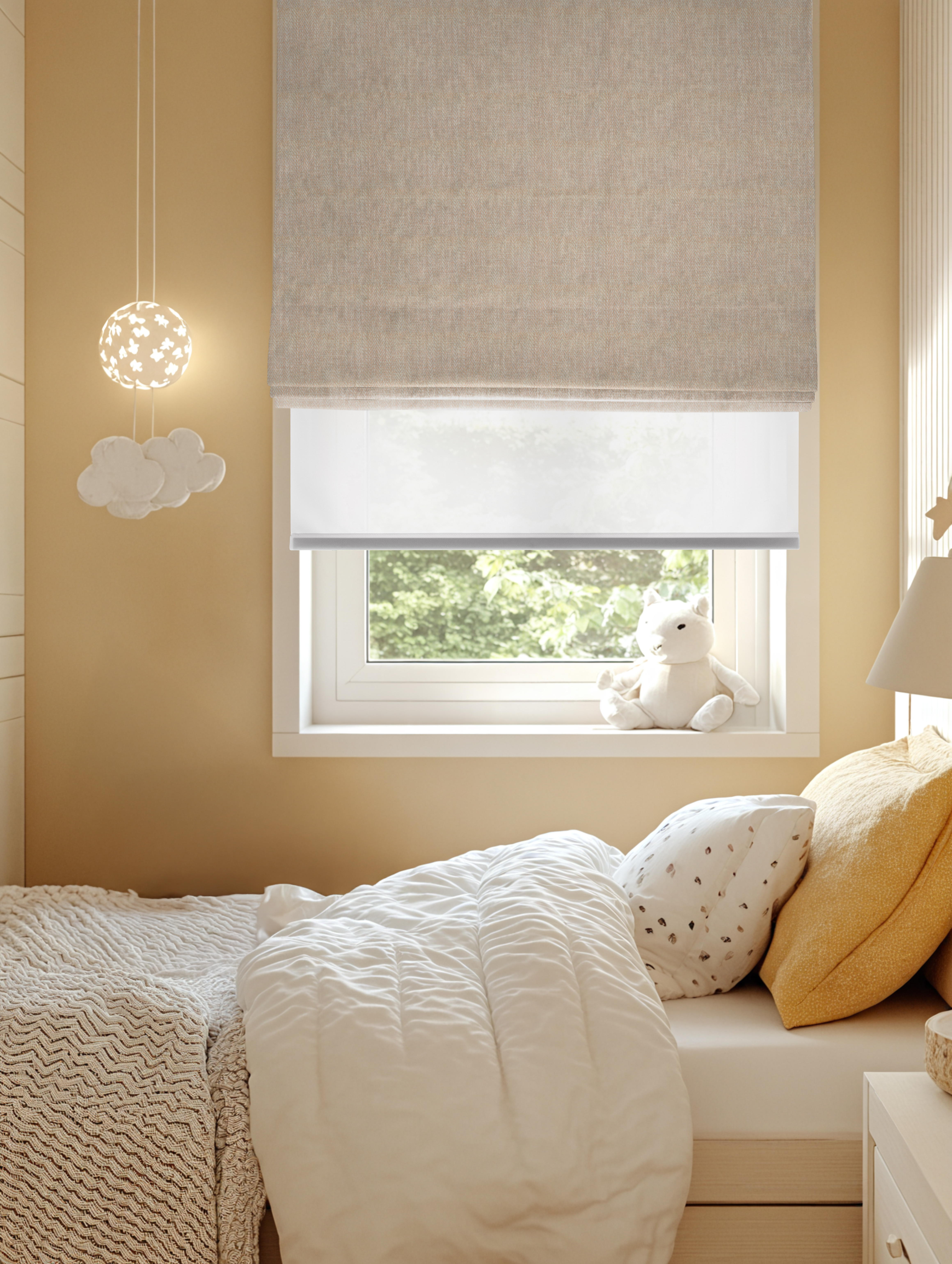 VICTORY 25 ISOLETTO HERRINGBONE ROMAN BLINDS KIDS ROOM