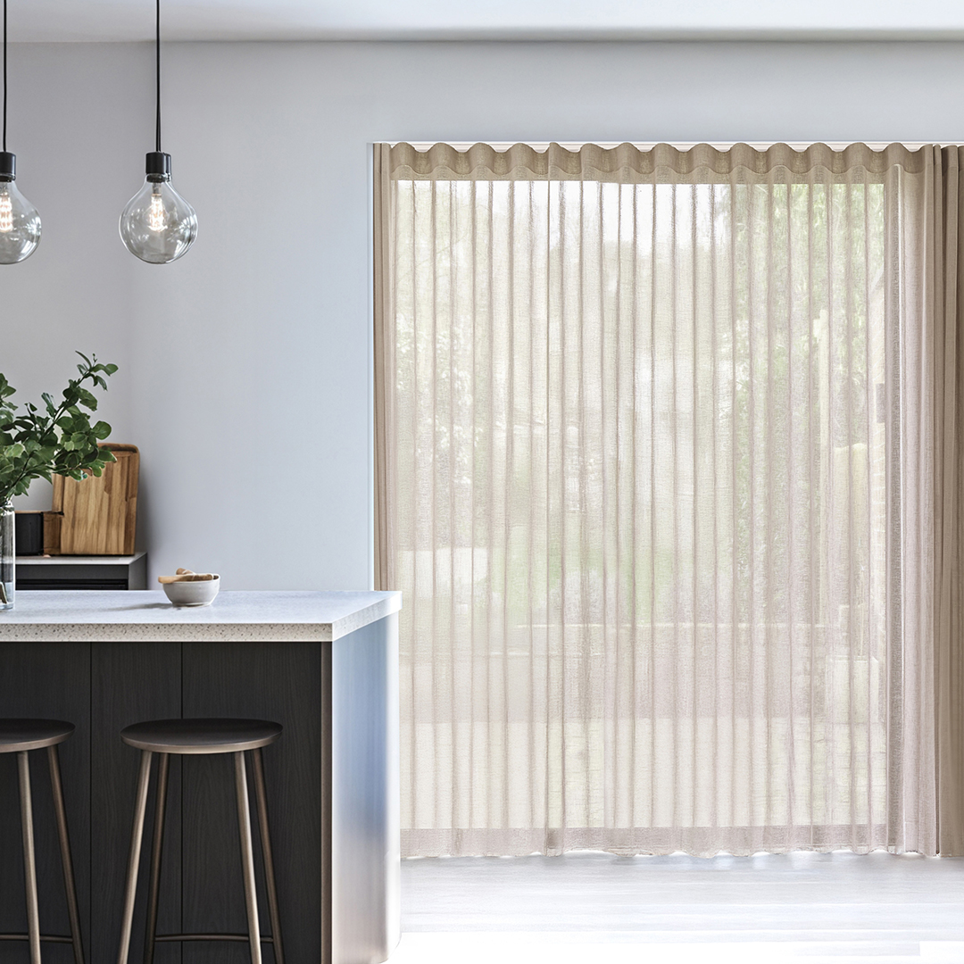 Sheer curtains in the kitchen