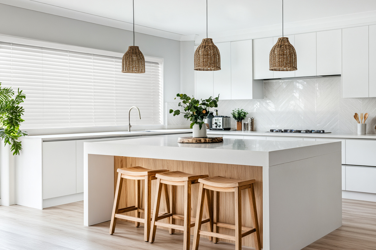 VICTORY 24 TIMBER VENETIAN WHITE KITCHEN 01