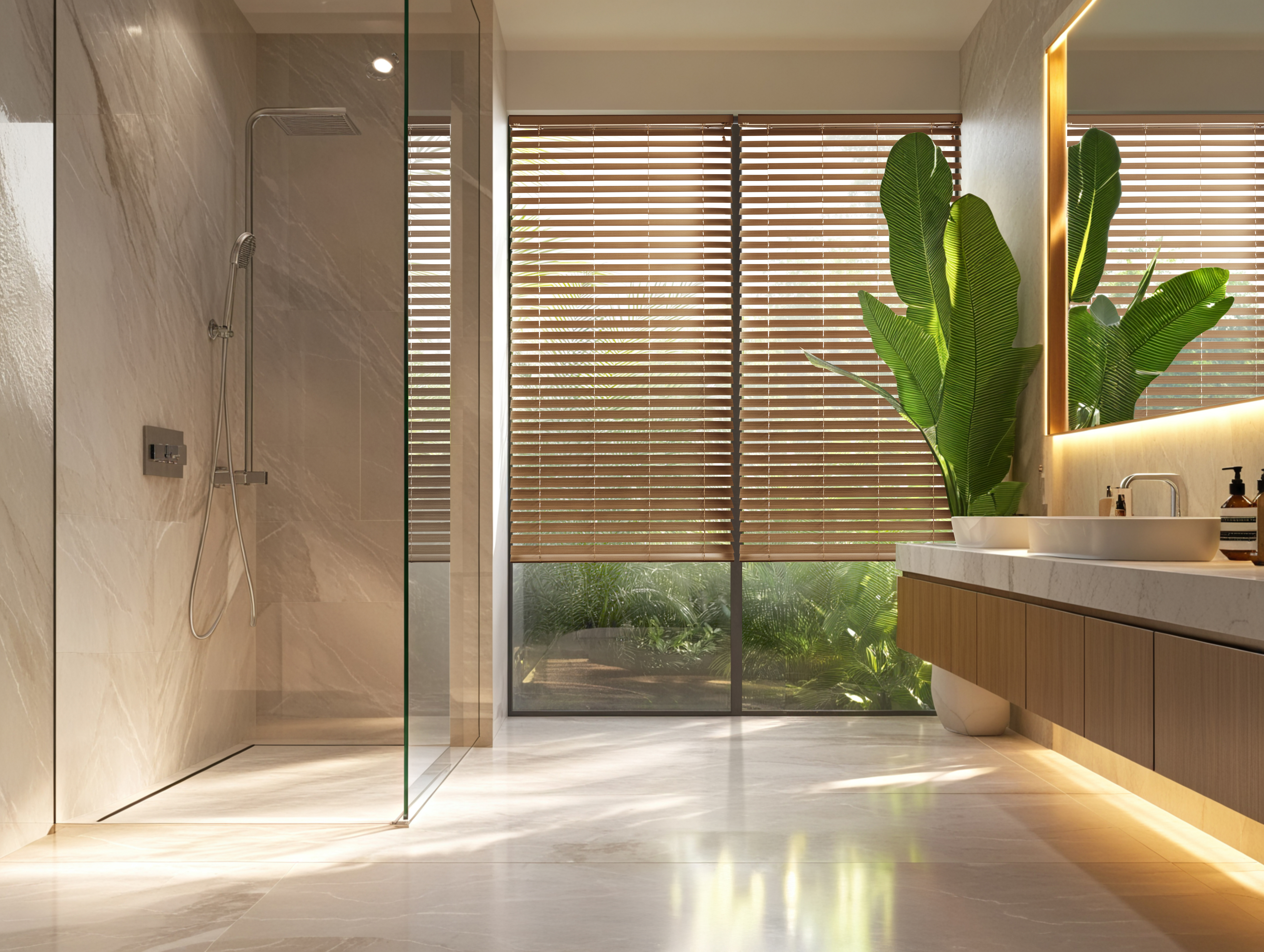 VICTORY 24 TIMBER VENETIAN OAKWOOD BATHROOM 01